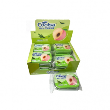 Конфета арт. 863736/863606 Драже мятное без сахара "Персик и зеленый чай" 16 г 12 шт. в кор.#