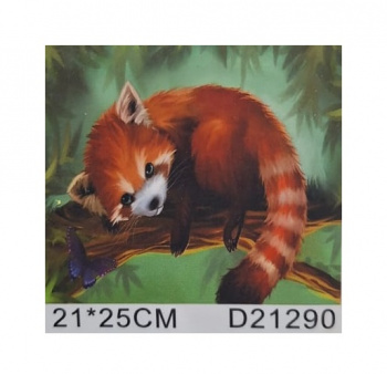 Алмазная мозаика арт. 7DQX1113/D21290 Красная панда 21*25 частичная выкладка на картоне