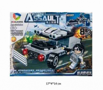 Конструктор арт. 41028-1 Военный грузовик 72 дет. в кор.~