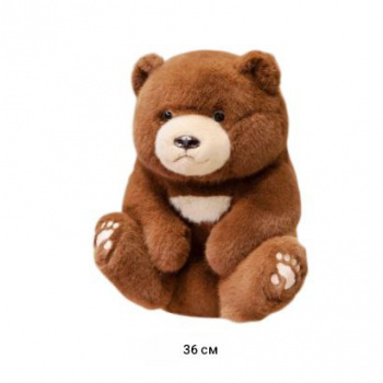 им Медведь арт. 18557-1-209 Коричневый сидит 6-палые следы 36 см в пак.