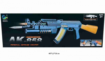 Оружие арт. AK-858-1 Автомат на батар. свет, звук в кор.• Оружие арт. AK-858-1 Автомат на батар. свет, звук в кор.•