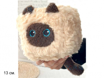 им Кот арт. 209062 Сиамский мохнатый кубик 13 см в пак.