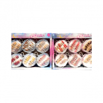 Набор для маникюра арт. 209471 Ногти накладные двухцветные со стразой ассорти 1шт. (12шт.)