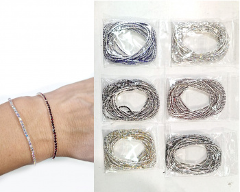 Браслет арт. 709033 Стразы на резинке в ассортименте Набор 1 цвет 12 шт. в пак. (12 пак.)