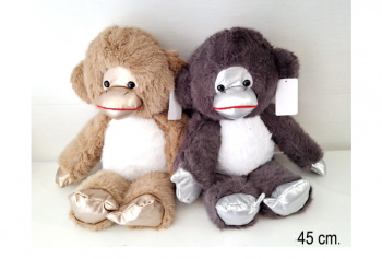 им Обезьяна арт. 4444/45 С белым брюшком цвета микс 45 см в пак.