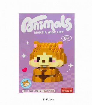 Конструктор арт. W1502-05 Микро Белка с орешком 148 дет. в кор.~