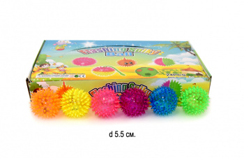 Мяч ежик арт. AA-1 Одноцветный свет, звук (24шт.) шоубокс