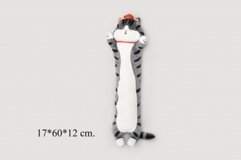 им Обнимашка арт. 90904-8/1284-60/230202-22-209 Кот полосатик серый корона 60 см в пак.)