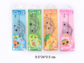 кц_Линейка арт. YL223606-1 Набор 4 вида 20 см "Фрукт" в пак.