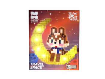 Конструктор арт. 85805-802 Микро Белка коричневая в шарфе на луне 670 дет. в кор.