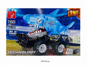 Конструктор арт. T1023 Бигфут "Акула" инерц. 443 дет. в кор.~