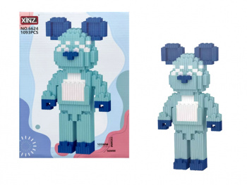 Конструктор арт. 6624-802 Микро Медведь синий 1093 дет. в кор.