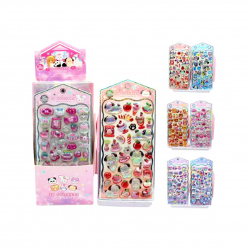 Наклейки арт. JH78W-209 Объемные Вкусняшки ассорти на листе