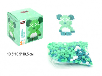 Конструктор арт. PT6125/PT6117-805 Микро Медведь зеленый 598 дет. в кор._