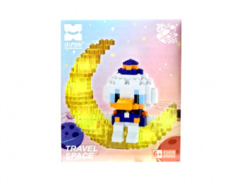 Конструктор арт. 85808-802 Микро Утка-мальчик в шляпе на луне 670 дет. в кор.