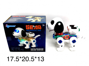 Собака арт. G-1/GA-1 Робот шестеренки на бат. свет, звук цвета микс в кор._•/60 шт./