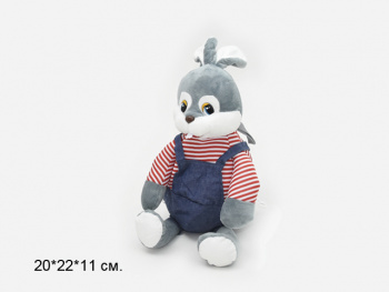 им Зайка арт. 802333 В комбинезоне Мешок для конфет 45 см в пак.