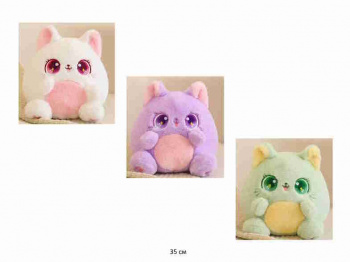 им Кот арт. YE241223-3 Толстячок цвета микс круглые лапки 35 см в пак.)