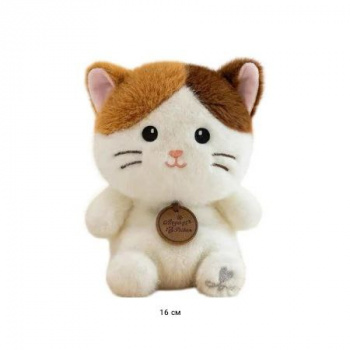 им Кот арт. YE250909-2 Рыже-коричневые уши с медальоном 16 см в пак.)