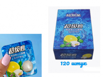 Жевательная резинка арт. 557373/ С начинкой "Мятный лимон" 13,5 г 30 шт. в кор.'*