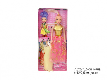 Кукла арт. 8101 Принцесса+пупс+гардероб в кор.