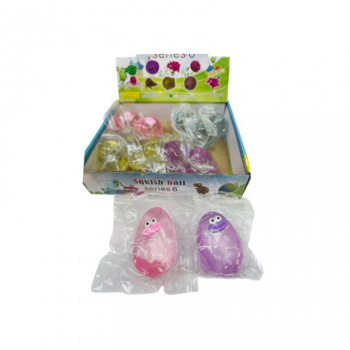 Антистрес арт. UVP-0002 Мальтоза яйцо-улыбака прозрачное цвета микс (12 шт.) шоубокс