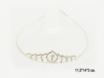 Диадема арт. KRON-02-709 Корона серебро 1 шт. в пак. (12 шт.)