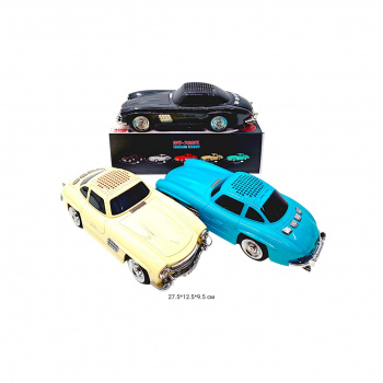 Колонка музыкальная арт. WS-300SL Машина Мерседес ретро 1960г Блютуз, цвета микс в кор._