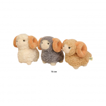 им Овечка арт. 209443 Стоит круглые рога 16 см цвета микс в пак.