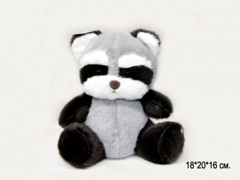 им Енот арт. YE23815-23-3 Черно-серый сидит 20 см в пак.)