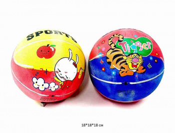 Мяч баскетбольный арт. 25177-21 Детский Зверюшка в ассортименте 18 см в пак._