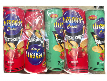 Чипсы арт. 790130/870078-1 Картофельные вкусы микс 30 г в разноцветных банках 10 шт. упаковка'