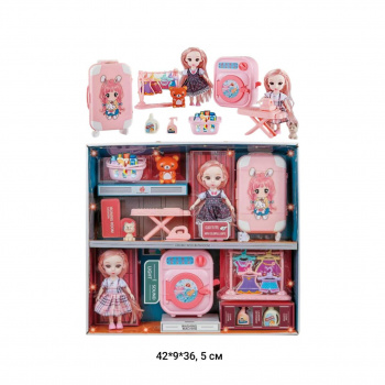 Кукла арт. 2026-4 "Прачечная" с аксессуарами, свет. в кор. 42*9*36,5