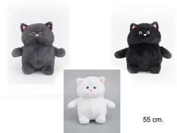 им Кот арт. 240315-209/516621-2 Толстячок пушистый черный 55 см в пак.)