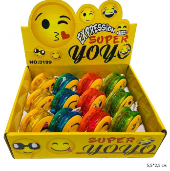 Игрушка Йо-Йо арт. 3199-2 Смайлик ассорти (12 шт.) шоубокс•
