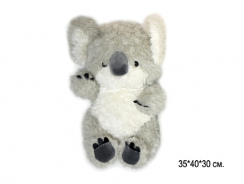 им Коала арт. 209057 Мохнатая с воротничком с серым носом и следами 40 см в пак.