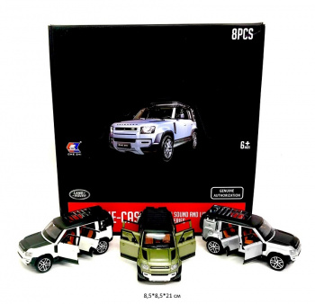 Модель металл. арт. CZ603A Ленд Ровер Дефендер инерц. свет, звук (8 шт.) шоубокс_