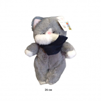 им Кошка арт. YE25219-2-5 Пушистая серая в шарфе муз. 26 см в пак.) им Кошка арт. YE25219-2-5 Пушистая серая в шарфе муз. 26 см в пак.)