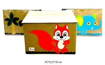 Корзина для игрушек арт. AL006-1 В ассортименте, с крышкой в пак._/30 шт./