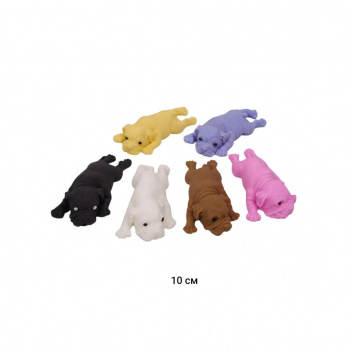 Антистресс арт. UVP-0005 Собака мопс 15 см цвета микс, песок (6 шт.) упаковка