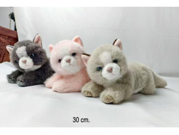 им Кот арт. 209031/BO-2-30 Лежит цвета микс 30 см в пак._